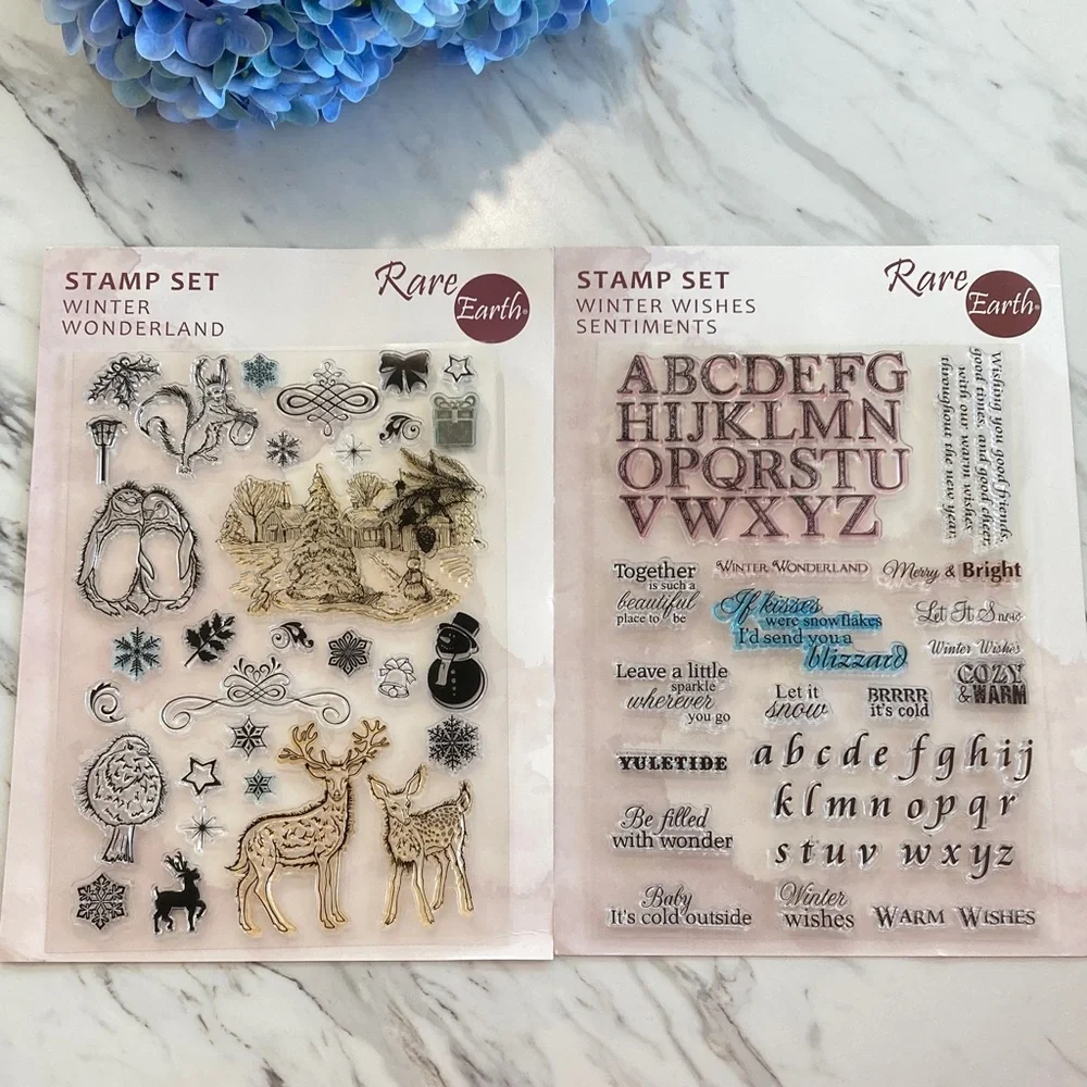 Homemaker Rare Earth Winter Wonderland and Winter Wishes Stamp Sets